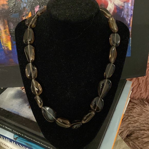 Natural Smoky Quartz Necklace Oval Smooth Beaded. Single strand, Rare find - Picture 8 of 11